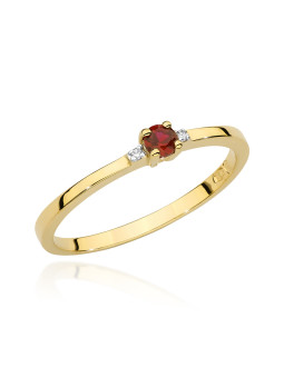 Auksinis žiedas su rubinu BC023