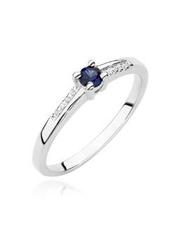 Gold ring with sapphire and diamond BC024