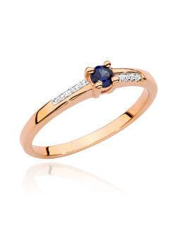 Gold ring with sapphire and diamond BC024