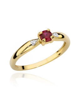 Auksinis žiedas su rubinu BC025