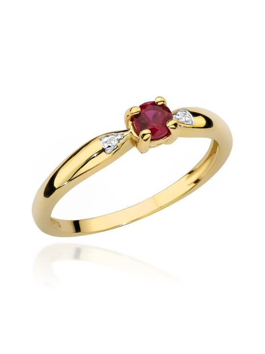 Auksinis žiedas su rubinu BC025