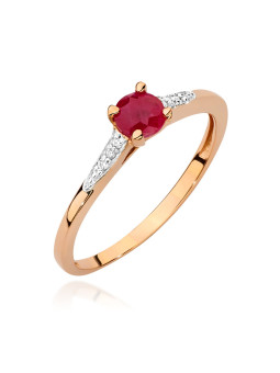 Auksinis žiedas su rubinu BC026