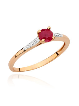 Auksinis žiedas su rubinu BC026