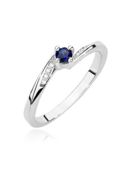 Gold ring with sapphire and diamond BC028