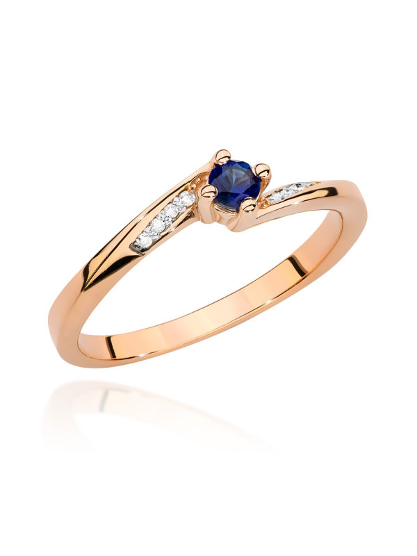 Gold ring with sapphire and diamond BC028