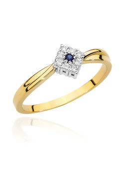 Gold ring with sapphire and diamond BC029