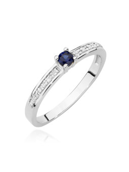 Gold ring with sapphire and diamond BC030
