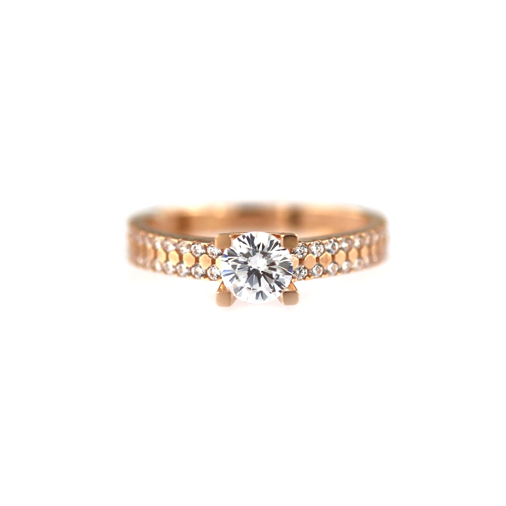 Rose gold zirconia ring DRS03-08-01 17MM