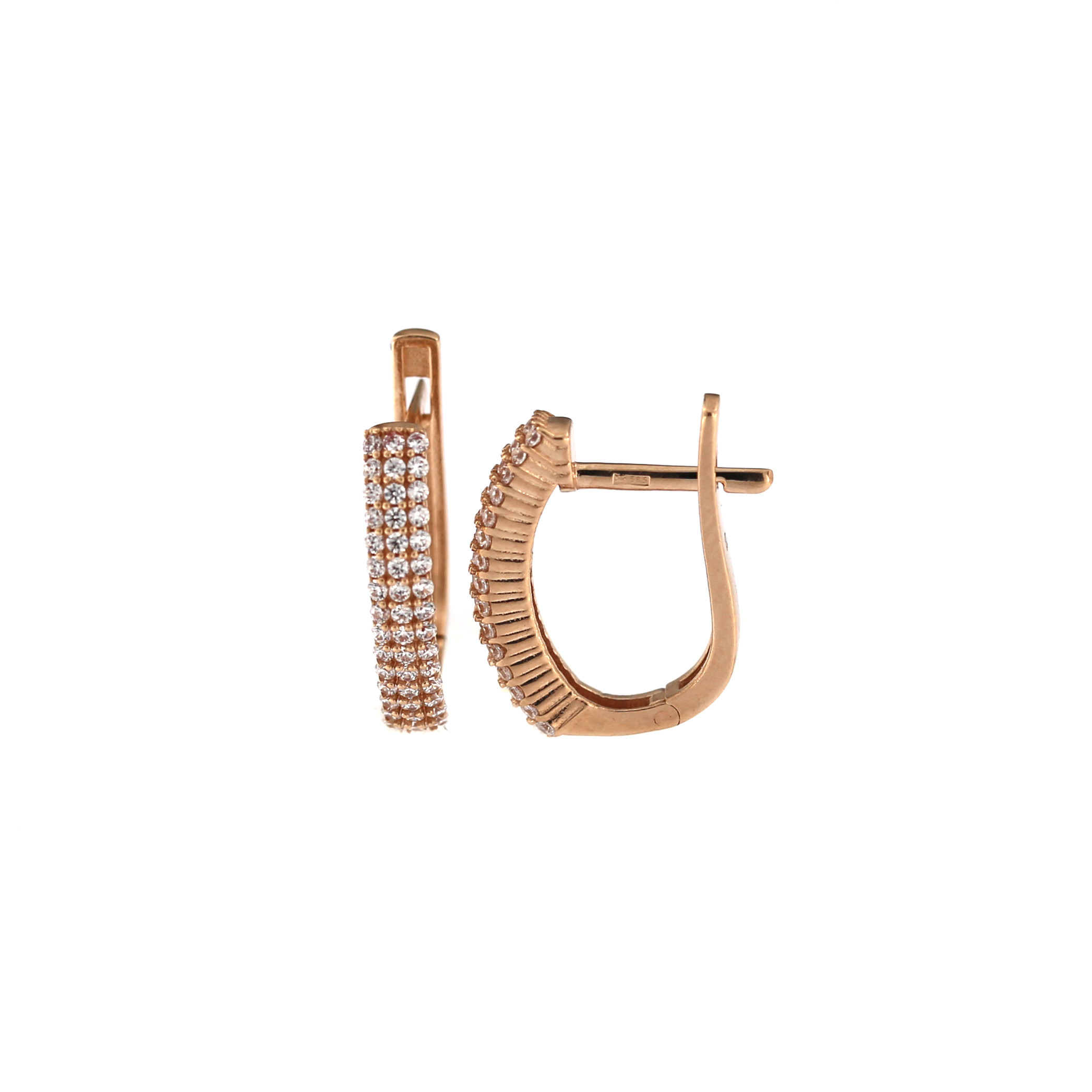 Rose gold zirconia earrings BRA04-08-50