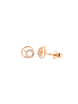 Rose gold zirconia pin earrings BRV12-01-07