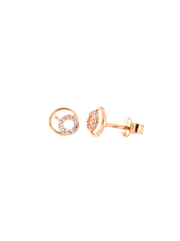 Rose gold zirconia pin earrings BRV12-01-07