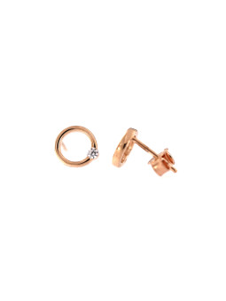 Rose gold zirconia pin earrings BRV12-01-05
