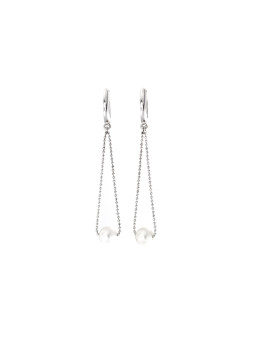 White gold pearl earrings BBP01-03-02
