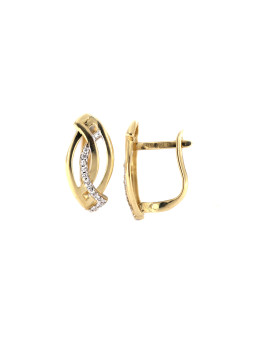 Yellow gold zirconia earrings BGA03-01-12
