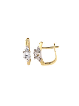 Yellow gold earrings with cz BGA03-06-03