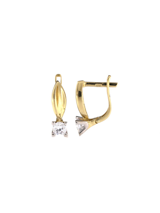 Yellow gold earrings with cz BGA03-06-04