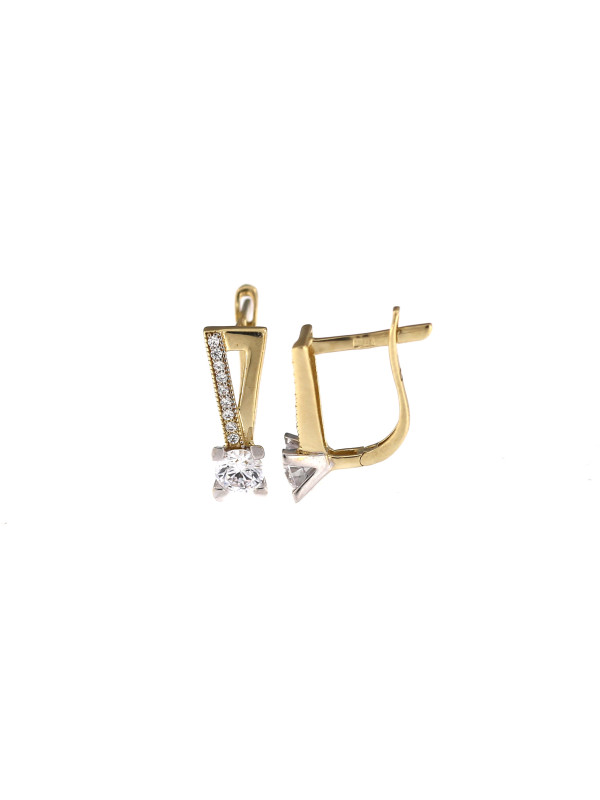 Yellow gold earrings with cz BGA03-06-05