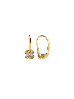 Yellow gold zirconia earrings BGA03-09-01