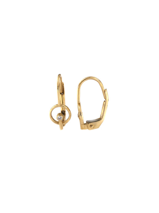 Yellow gold zirconia earrings BGA03-10-01