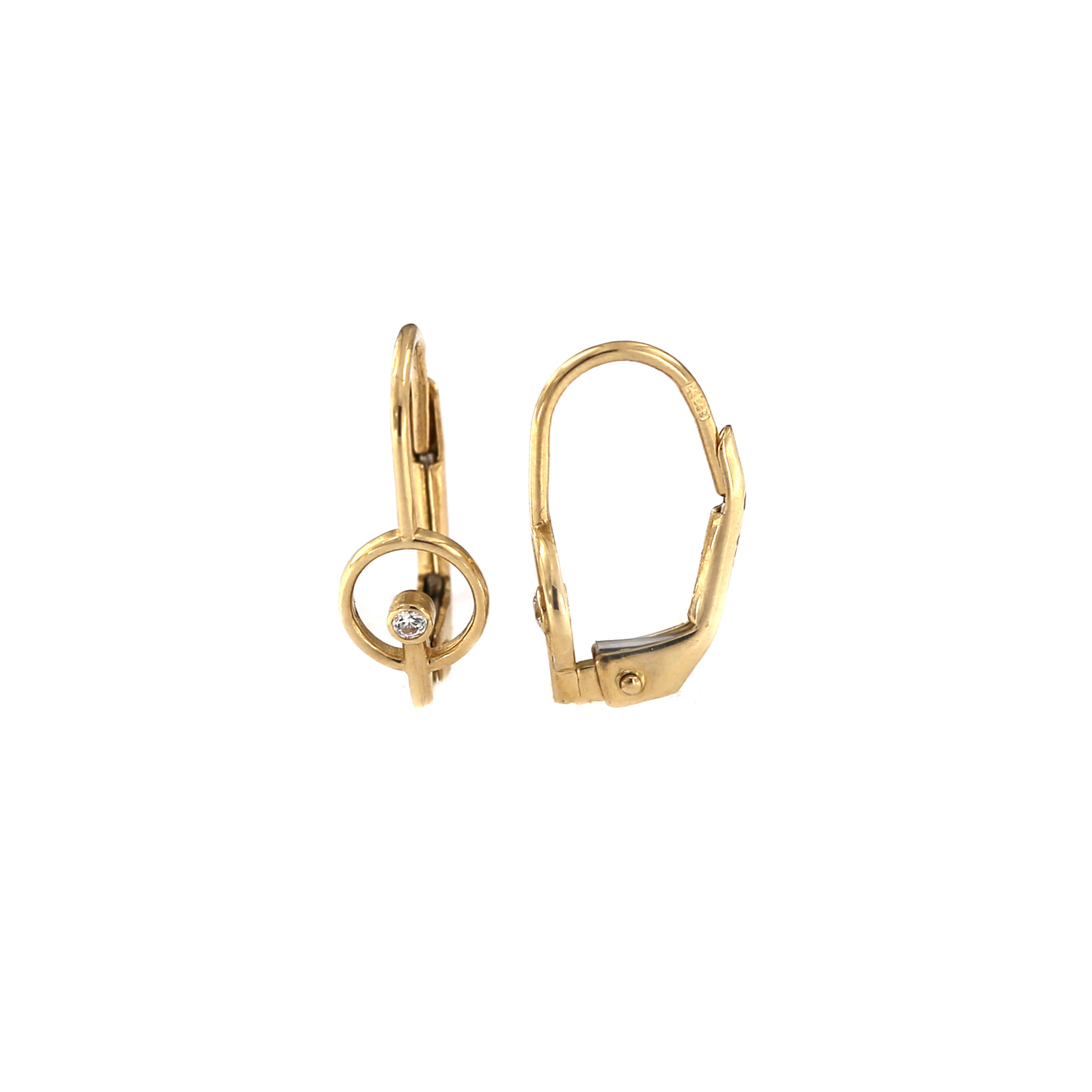 Yellow gold zirconia earrings BGA03-10-01