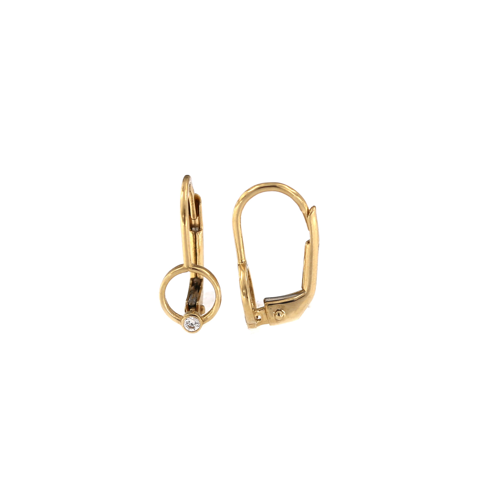 Yellow gold zirconia earrings BGA03-10-04