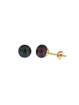 Yellow gold pearl earrings BGP01-01-09