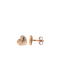 Rose gold heart-shaped pin earrings BRV14-01-18