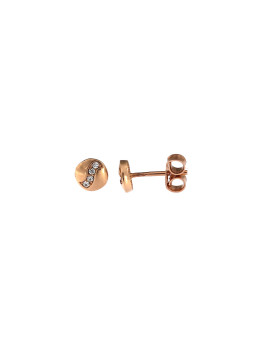 Rose gold zirconia pin earrings BRV06-01-16