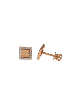 Rose gold zirconia stud earrings BRV04-02-12