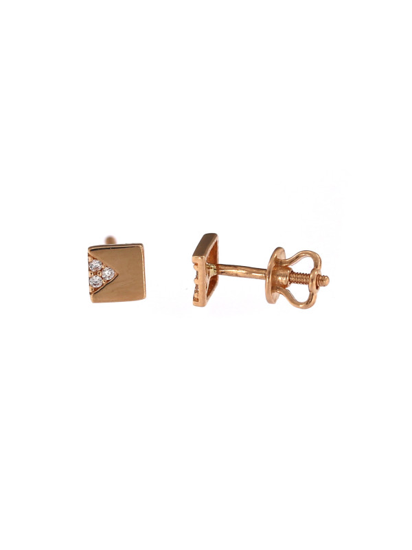 Rose gold zirconia stud earrings BRV04-02-11