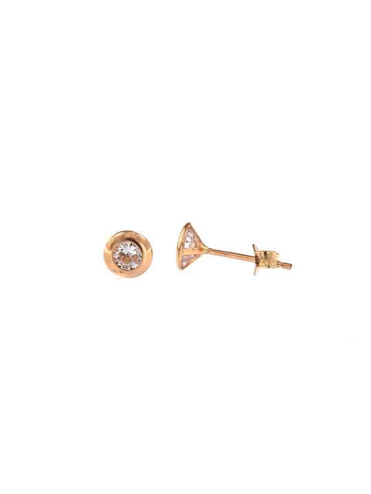 Rose gold zirconia stud earrings BRV03-04-10