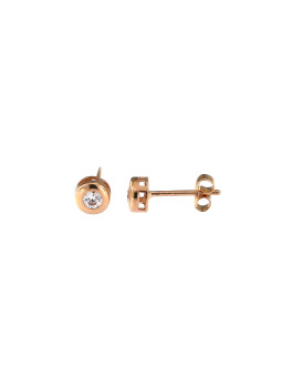 Rose gold zirconia stud earrings BRV03-02-05
