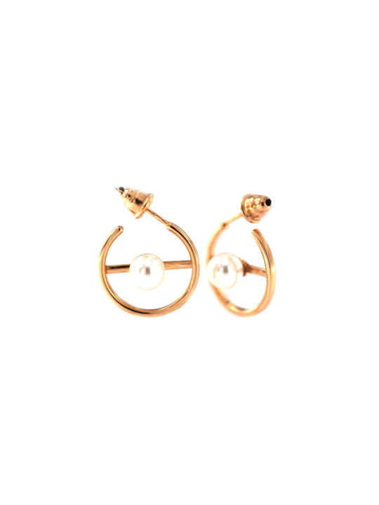 Rose gold pearl earrings BRP01-10-01