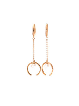 Rose gold pearl earrings BRP01-09-03