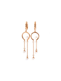 Rose gold pearl earrings BRP01-09-02