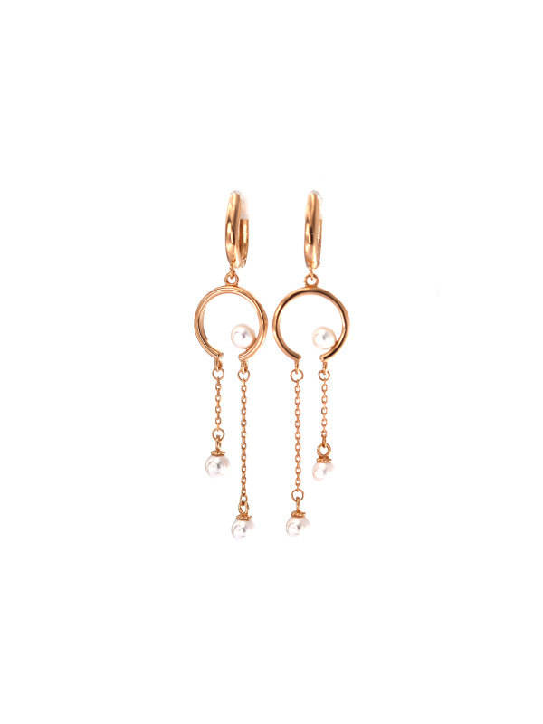 Rose gold pearl earrings BRP01-09-02