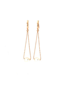 Rose gold pearl earrings BRP01-09-01