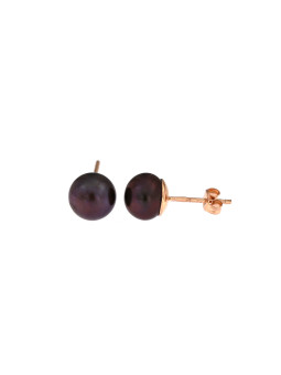 Rose gold pearl earrings BRP01-05-14