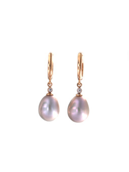 Rose gold pearl earrings BRP01-01-06