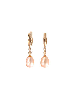 Rose gold pearl earrings BRP01-01-04