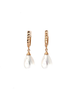 Rose gold pearl earrings BRP01-01-03