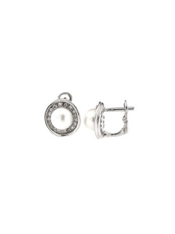 White gold pearl earrings BBP01-02-04