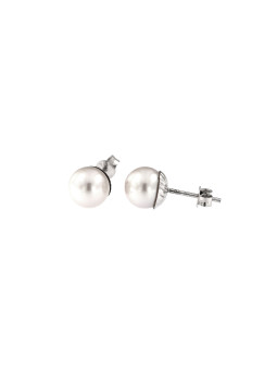 White gold pearl earrings BBP01-05-02
