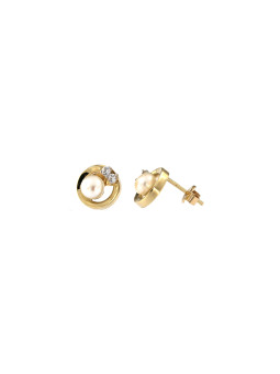 Yellow gold pearl earrings BGP01-02-03