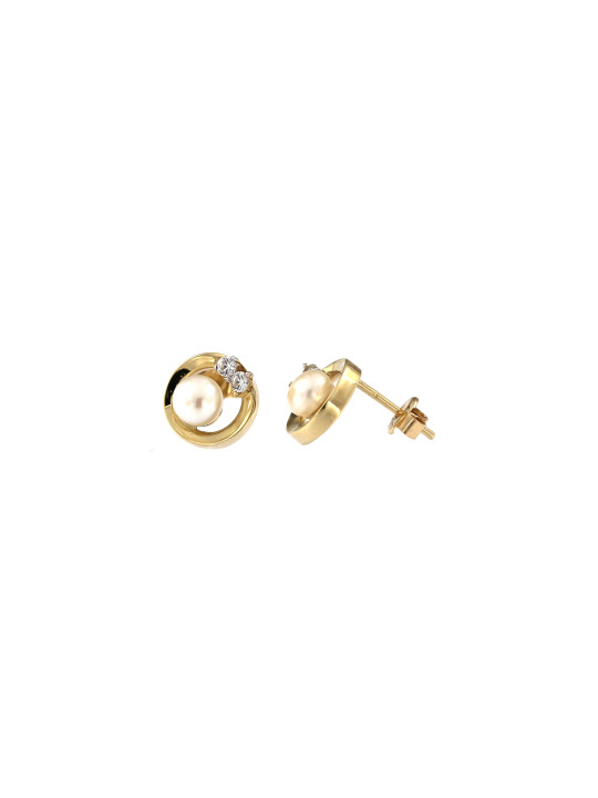 Yellow gold pearl earrings BGP01-02-03