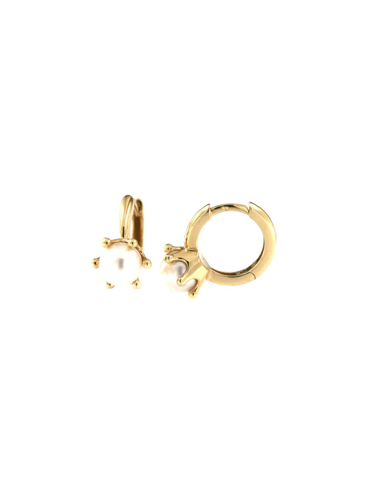 Yellow gold pearl earrings BGP01-05-02