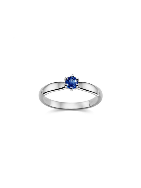 White gold ring with sapphire DBBR14-SAF-05