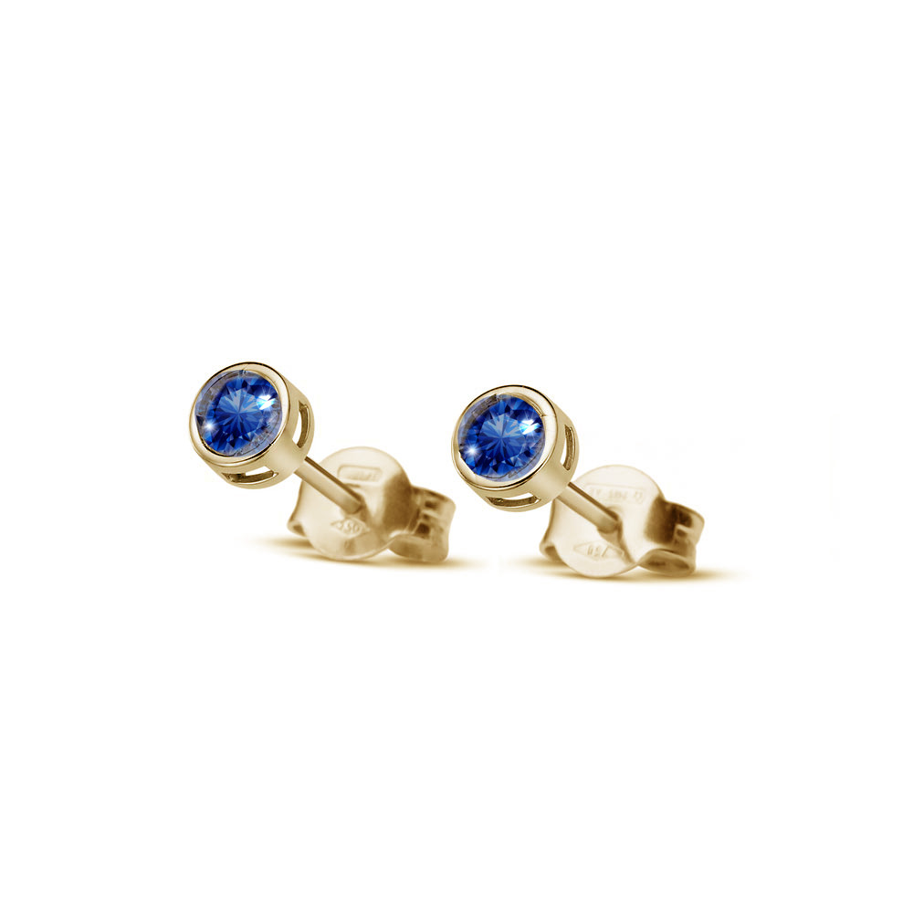Yellow gold earrings with sapphires BGBR04-01-04