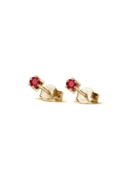 Yellow gold earrings with ruby BGBR04-02-04