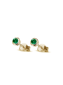 Yellow gold earrings with emeralds BGBR04-03-07